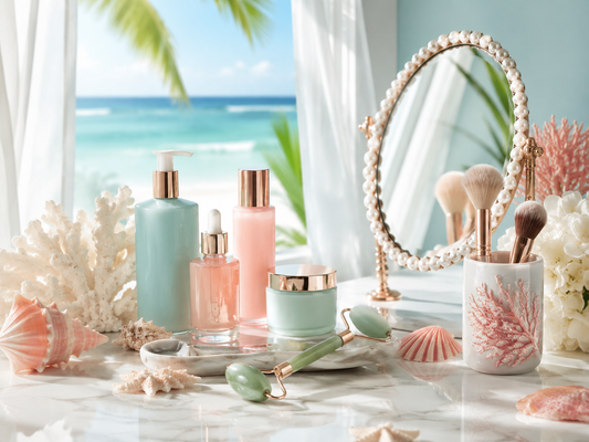Coral Glow Vanity Set