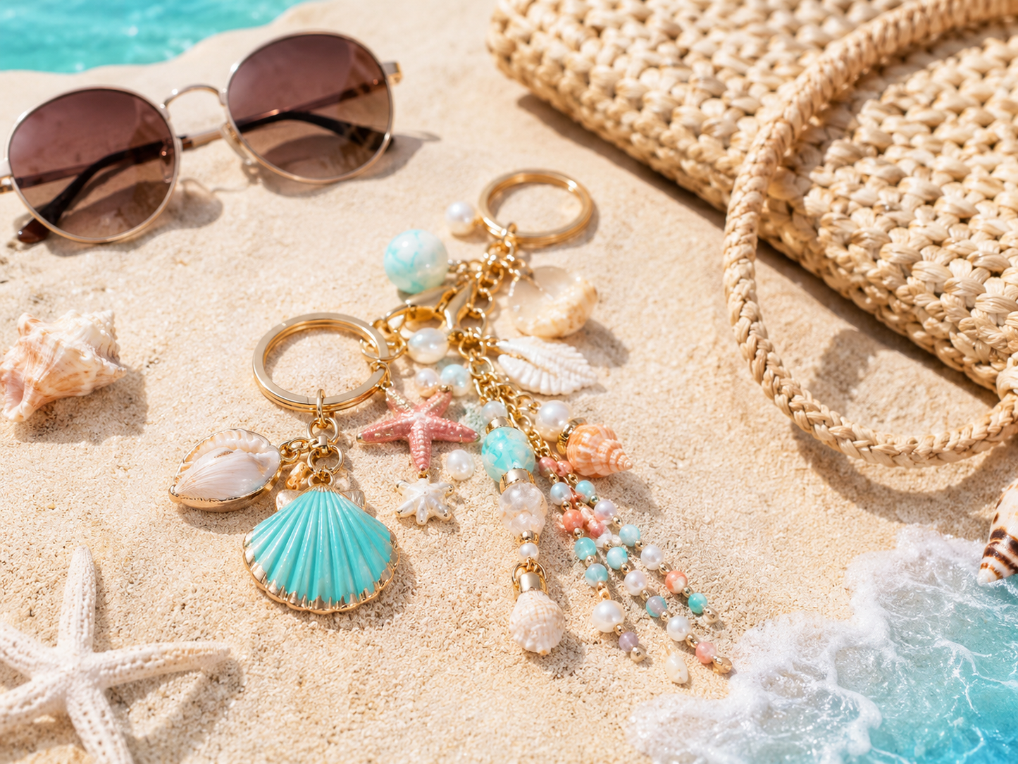 Ocean Charm Keychain Set